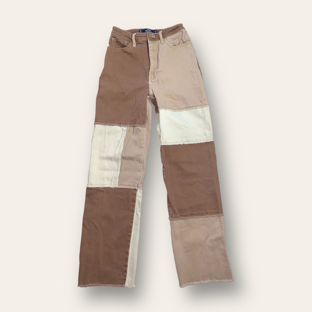 Hollister Women’s Ultra High Rise Dad Patchwork Pants | Size W24 x L31 - Picture 2 of 11